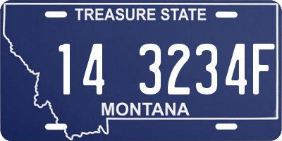 MT license plate 143234F