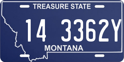 MT license plate 143362Y