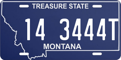 MT license plate 143444T