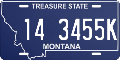 MT license plate 143455K