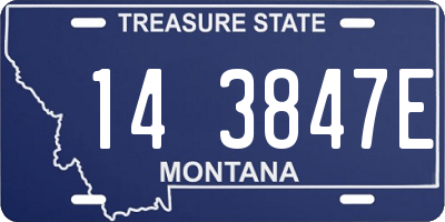 MT license plate 143847E