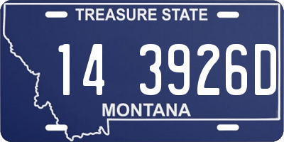 MT license plate 143926D