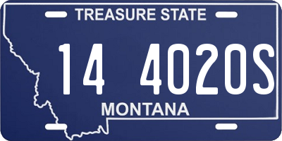MT license plate 144020S