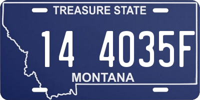 MT license plate 144035F