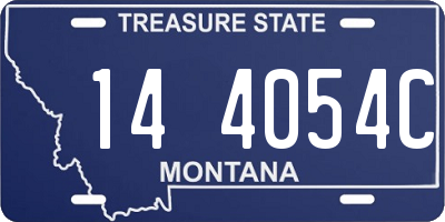 MT license plate 144054C
