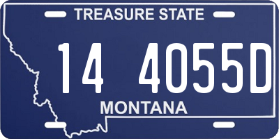 MT license plate 144055D