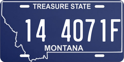 MT license plate 144071F