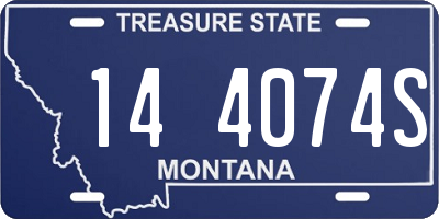 MT license plate 144074S