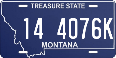 MT license plate 144076K