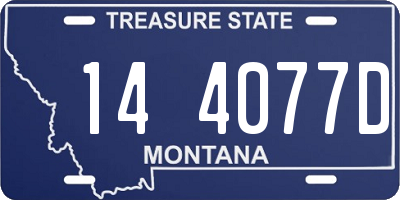 MT license plate 144077D
