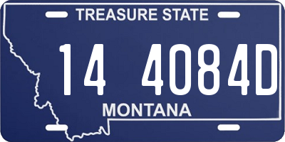 MT license plate 144084D