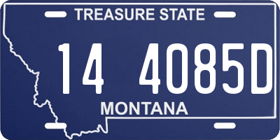 MT license plate 144085D