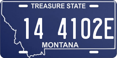 MT license plate 144102E