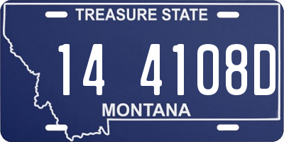 MT license plate 144108D