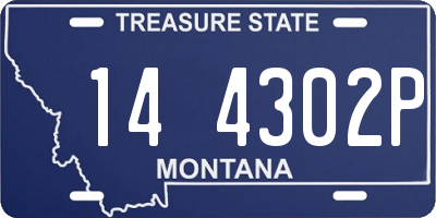 MT license plate 144302P