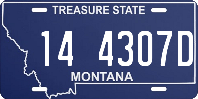 MT license plate 144307D