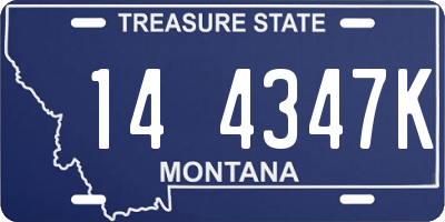 MT license plate 144347K
