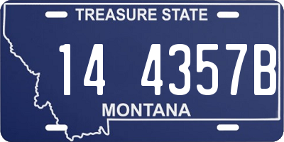 MT license plate 144357B