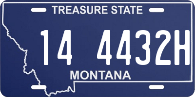 MT license plate 144432H