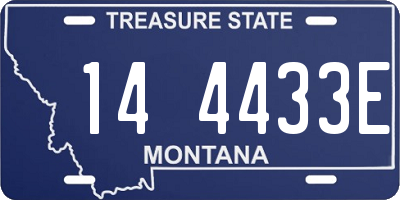 MT license plate 144433E