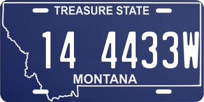 MT license plate 144433W