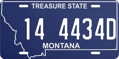 MT license plate 144434D