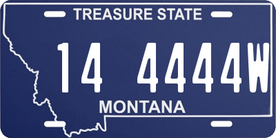MT license plate 144444W