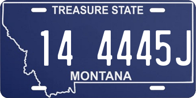 MT license plate 144445J
