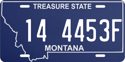 MT license plate 144453F