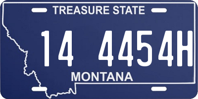 MT license plate 144454H