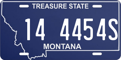 MT license plate 144454S
