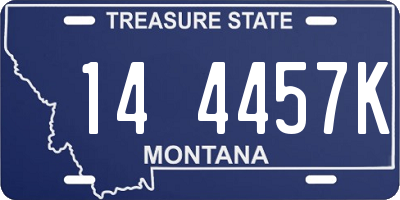 MT license plate 144457K