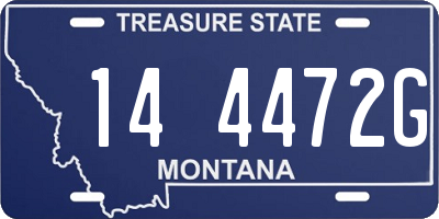 MT license plate 144472G