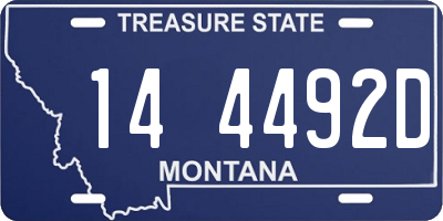 MT license plate 144492D