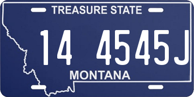 MT license plate 144545J