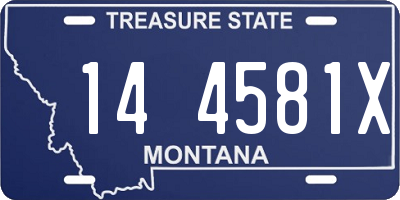 MT license plate 144581X