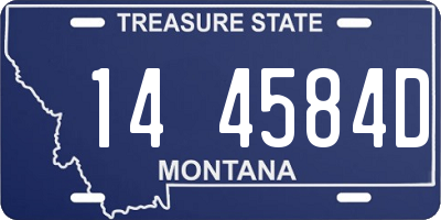 MT license plate 144584D