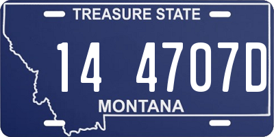 MT license plate 144707D