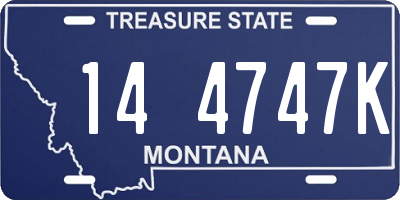 MT license plate 144747K