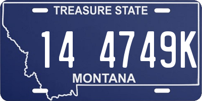 MT license plate 144749K