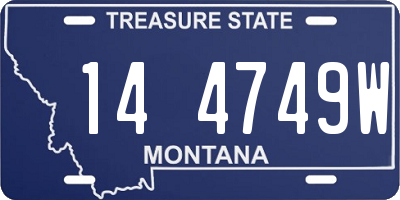 MT license plate 144749W