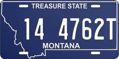 MT license plate 144762T