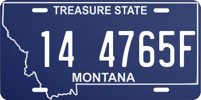 MT license plate 144765F