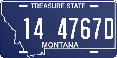MT license plate 144767D