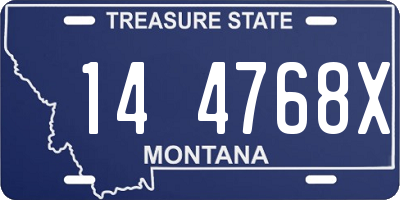 MT license plate 144768X
