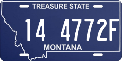 MT license plate 144772F