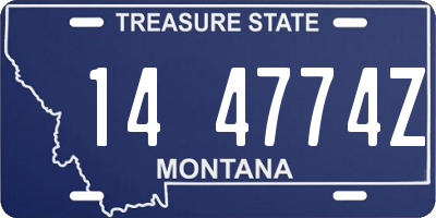 MT license plate 144774Z