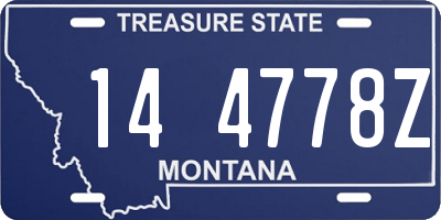 MT license plate 144778Z