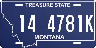MT license plate 144781K
