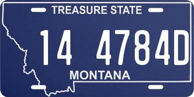 MT license plate 144784D